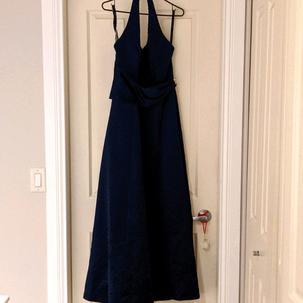 GUC navy formal halter dress